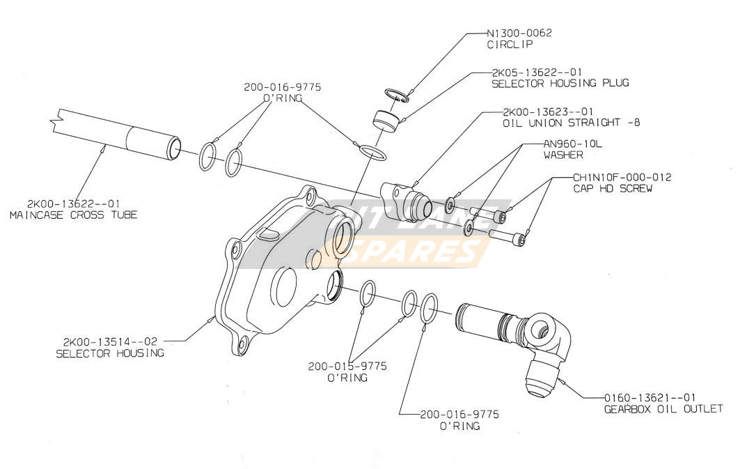 G'BOX EXTERNAL OIL PARTS RH (AER) Diagram